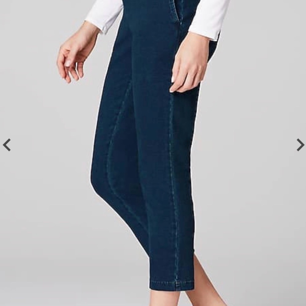 J. Jill Indigo Denim Knit Ponte Crops - Picture 3 of 15
